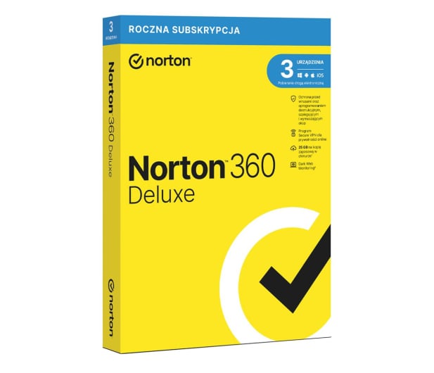 Program antywirusowy NortonLifeLock 360 Deluxe 3st. (12m.) VPN backup kontrola rodzicielska